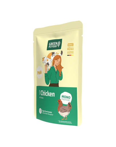 GREEN PETFOOD Cat Paté con pollo per gatti 85g