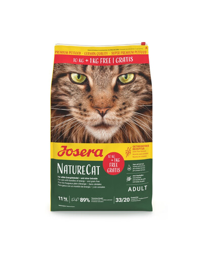 JOSERA NatureCat 10kg+1kg cibo secco senza cereali per gatti