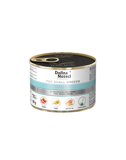 DOLINA NOTECI Premium Small Vitello, pomodori e pasta 185 g cibo umido per cani di piccole razze