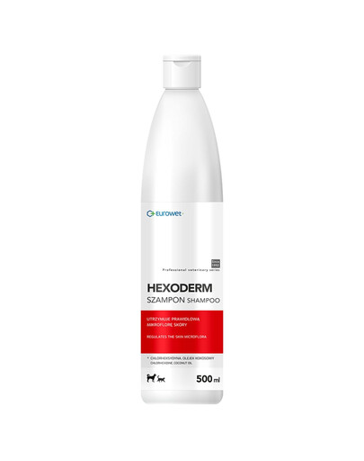 EUROWET Hexoderm 500 ml dermatologiczny szampon dla psów i kotów