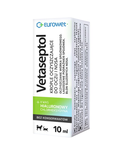 EUROWET Vetaseptol 10 ml krople oczyszczające do oczu i nosa dla psów i kotów