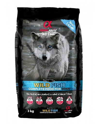 ALPHA SPIRIT Alimento completo secco-morbido per cani Pesce selvatico 3 kg