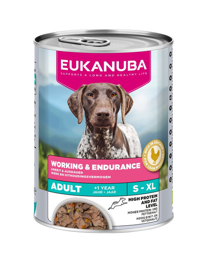 EUKANUBA Special Care Adult Working and Endurance Pollo e salmone 400 g cibo umido senza cereali per cani