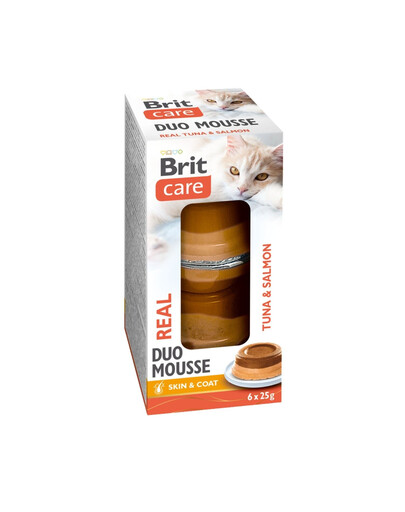 BRIT Care Cat Double Layer Mousse Real Tuna with Salmon 6x25 g mousse di tonno e salmone per gatti