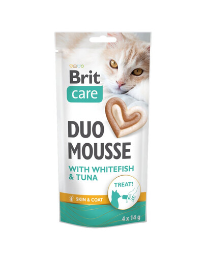 BRIT Care Cat Creamy Duo Mousse Whitefish and Tuna 4x14 g delizia cremosa con pesce bianco e tonno per gatti