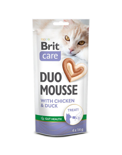 BRIT Care Cat Creamy Duo Mousse Chicken and Duck 4x14 g delizia cremosa con pollo e anatra per gatti