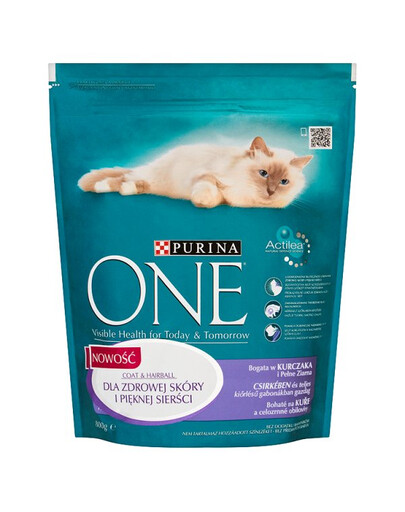 PURINA ONE COAT & HAIRBALL pollo e cereali integrali 800g
