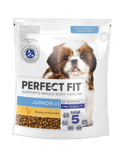 PERFECT FIT Junior <1 Alimento secco completo ricco di pollo per cuccioli di taglia piccola 825g