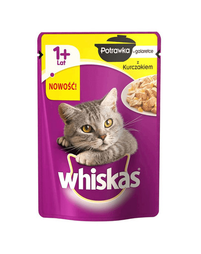 WHISKAS Piatto in gelatina (1+ anni) con pollo 28x85g
