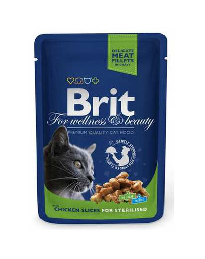 BRIT Premium Cat Adult Sterilised CHICKEN SLICES 100g