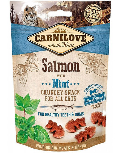 CARNILOVE Crunchy snacks croccanti con salmone e menta 50g