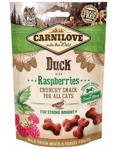 CARNILOVE Crunchy snacks croccanti con anatra e lamponi 50g