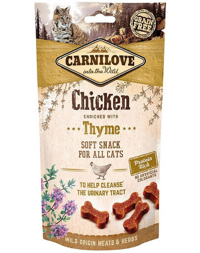 CARNILOVE Semi moist snacks delizioso spuntino semi-umido con pollo e timo 50 g
