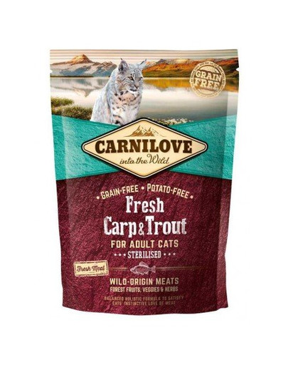 CARNILOVE Adult sterilised fresh carpa e trota 400 g
