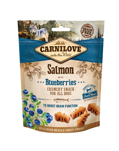 CARNILOVE Crunchy snacks croccanti con salmone e mirtilli 200g