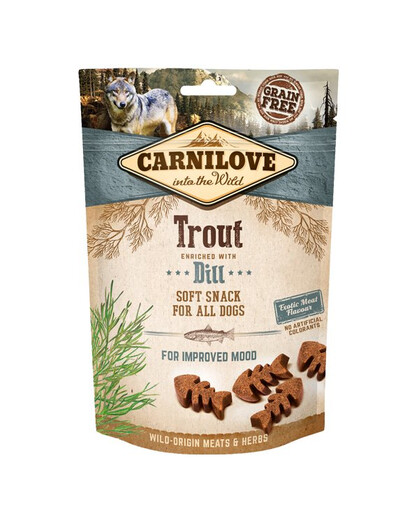 CARNILOVE Semi moist snacks con trota e finocchio 200g