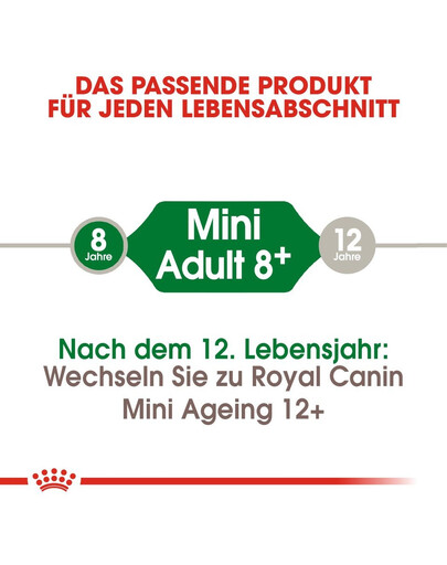 ROYAL CANIN Mini adult 8+ 4 kg cibo secco per cani anziani da 8 a 12 anni di età, razze di piccola taglia