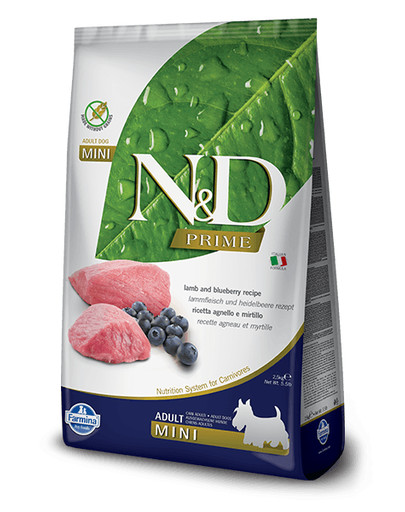 FARMINA N&D Prime Adult Mini Lamb & Blueberry 2.5 kg