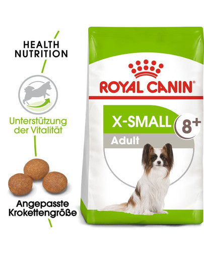 ROYAL CANIN X-Small Adult 8+ 0.5 kg cibo secco per cani sopra gli 8 anni, razze molto piccole