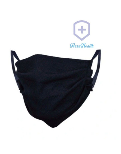 HEXA HEALTH Maseczka ochronna bawełniana dwuwarstwowa czarna
