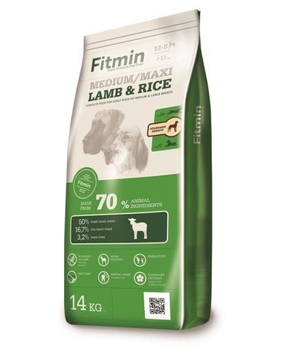 FITMIN Medium Maxi lamb&rice con agnello e riso per cani di media e grande taglia 14 kg