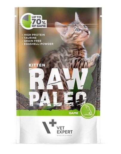 VETEXPERT RAW PALEO Kitten game 100 g cibo umido per gattini a base di carne di cervo