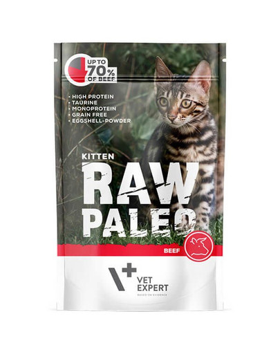 VETEXPERT RAW PALEO Kitten beef 100 g cibo umido per gattini manzo