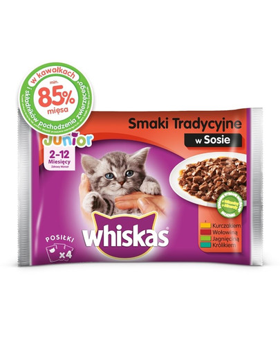 WHISKAS Junior Gusti Tradizionali in salsa - mix gusti 4 x 100g