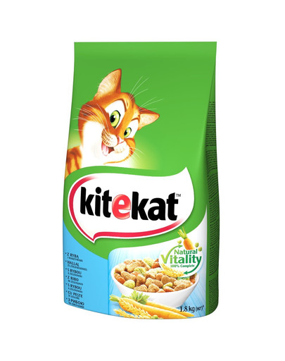 KITEKAT Pesce bianco cibo secco per gatti 1,8 kg x 6