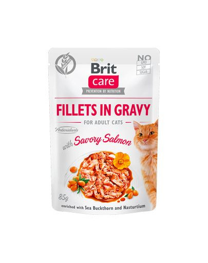 BRIT Care Cat Fillets in gravy savory salmon 85 g filetti di salmone in salsa
