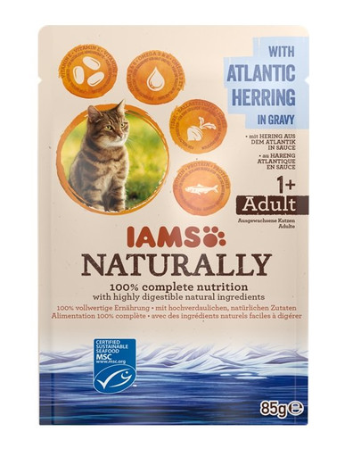 IAMS Naturally con aringhe dell'Atlantico in salsa 85 g