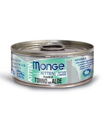 MONGE Kitten 80 g - pezzetti di tonno con aloe