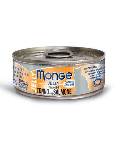 MONGE Jelly Cibo per gatti Tonno con salmone 80 g