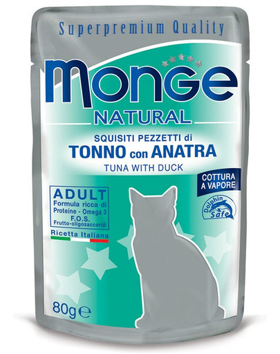 MONGE Natural Cat 80 g - tonno con anatra