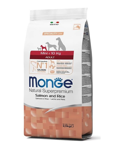MONGE Dog Adult Mini 2,5 kg - salmone e riso
