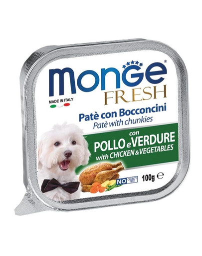 MONGE Paté fresco per cani con pollo e verdure 100 g