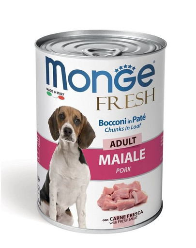 MONGE Fresh Dog bocconcini in paté 400g - maiale
