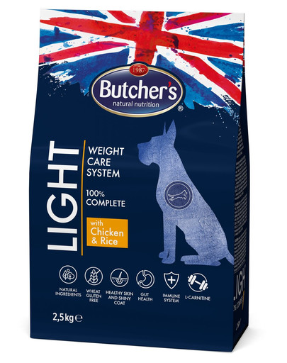 BUTCHER'S Functional Light Dog Dry con pollo e riso 2,5 kg