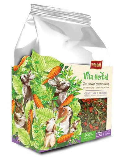 VITAPOL Vita Herbal Miscela complementare per roditori e conigli Avena alle erbe con carote 150 g