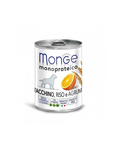 MONGE Fruit Monoprotein Tacchino con riso e arancia 400 g