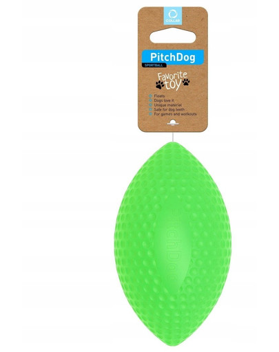 PULLER Pitch Dog sport ball green Pallone da rugby per cani verde 9 cm x 14 cm