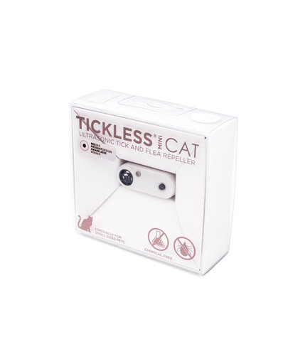 TICKLESS Mini Cat Repellente a ultrasuoni per zecche e pulci per gatti Bianco