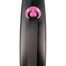 FLEXI guinzaglio automatico Nero Design M cinghia 5 m rosa