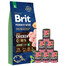 BRIT Premium By Nature Junior Extra Large XL 15kg + cibo umido con carne di vitello 6 x 400g