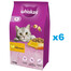 WHISKAS Adult 6x1,4kg Alimento secco completo per gatti adulti con delizioso pollo
