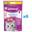 WHISKAS Dentabites 6x40g snack per la salute dentale per gatti adulti