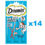 DREAMIES Meaty Sticks Bastoncini con delizioso salmone per gatti adulti 14x30g