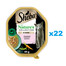 SHEBA Nature’s Collection tacka 22x85 g mokra karma pełnoporcjowa dla dorosłych kotów kawałki z łososiem przybranym groszkiem w sosie