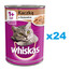WHISKAS Adult puszka 24x400 g - mokra karma pełnoporcjowa dla dorosłych kotów, kawałki z kaczką w galaretce