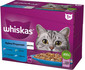 WHISKAS Adult in bustina 12x85g Selezione di Pesce cibo umido in gelatina per gatti adulti salmone, tonno, merluzzo, pesce bianco